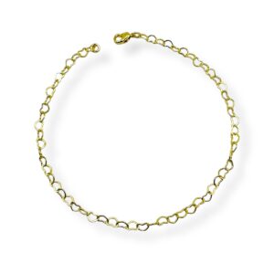 Tornozeleira Coração Banho Ouro