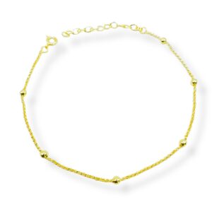 Tornozeleira Bolinhas Banho Ouro