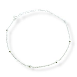 Tornozeleira Bolinhas Banho Prata