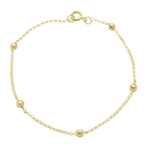 Pulseira com Bolinhas Banho Ouro