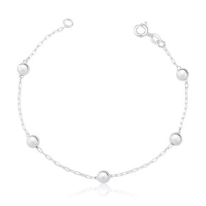 Pulseira com Bolinhas Banho Prata