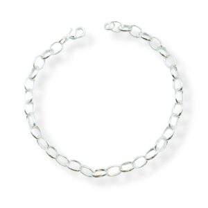 Pulseira Elos Ovais Banho Prata