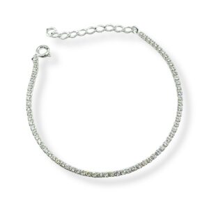 Pulseira Zircônia Banho Prata