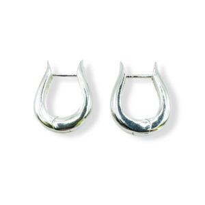 Brinco Argola Oval Lisa Banho Prata