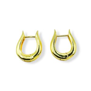Brinco Argola Oval Lisa Banho Ouro